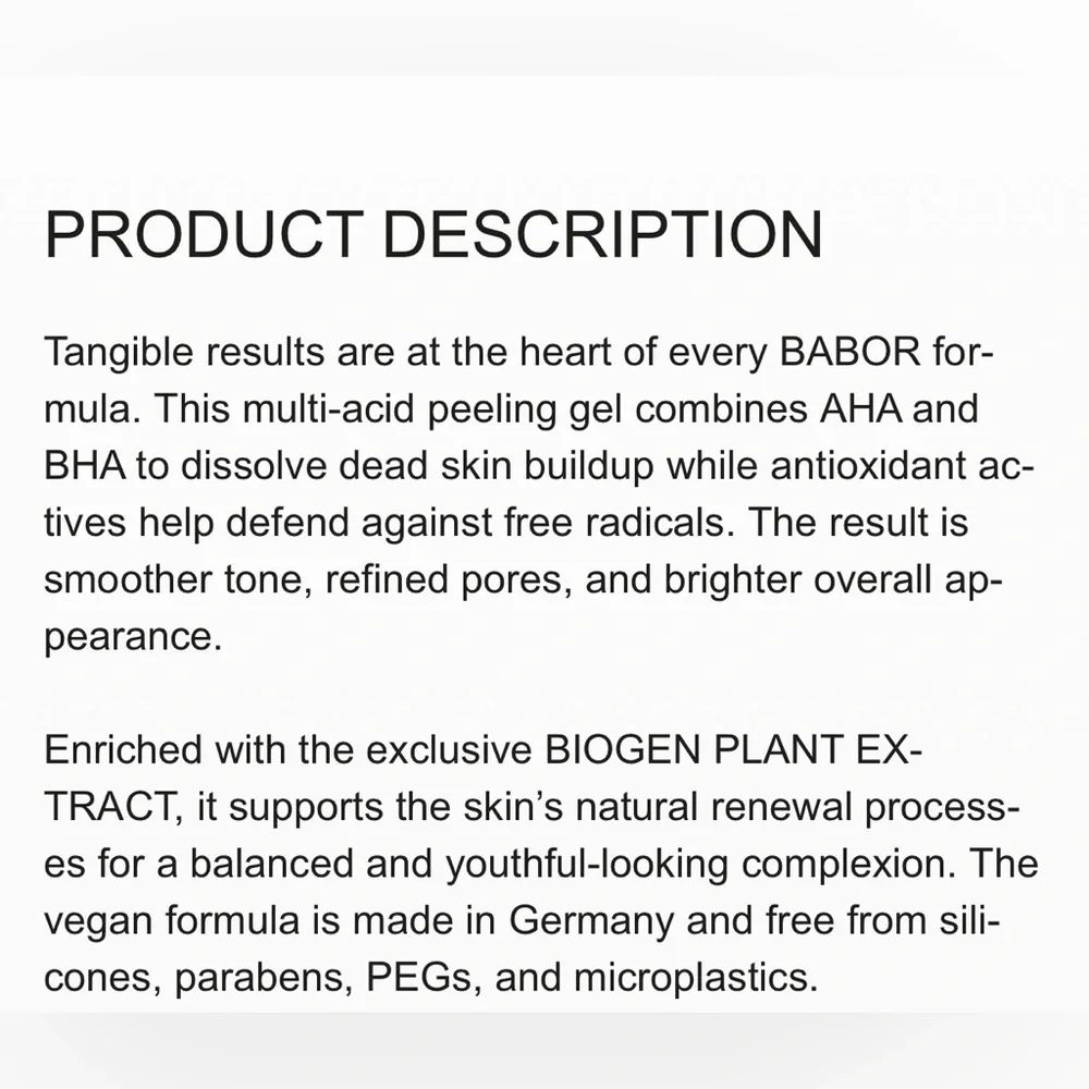 NIB 1.69oz Doctor Babor Exfoliating Antioxidant Gel
